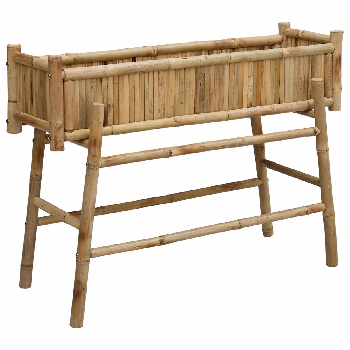 Garden Planter Bamboo 100 x 38 x 74 cm Brown