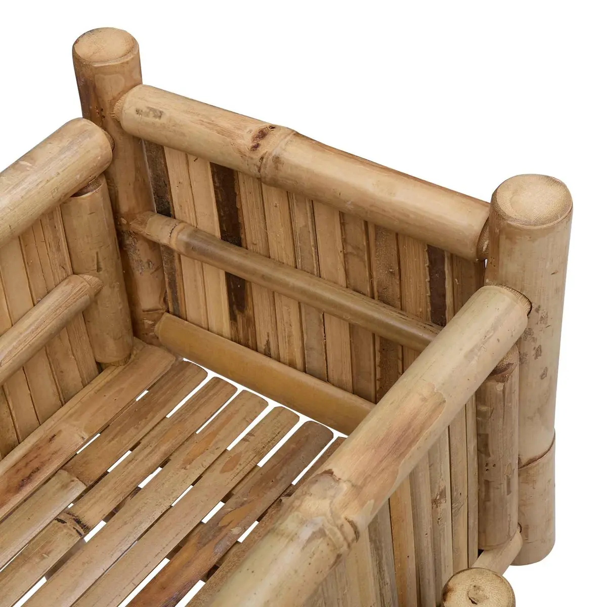 Garden Planter Bamboo 50 x 38 x 74 cm Natural Brown