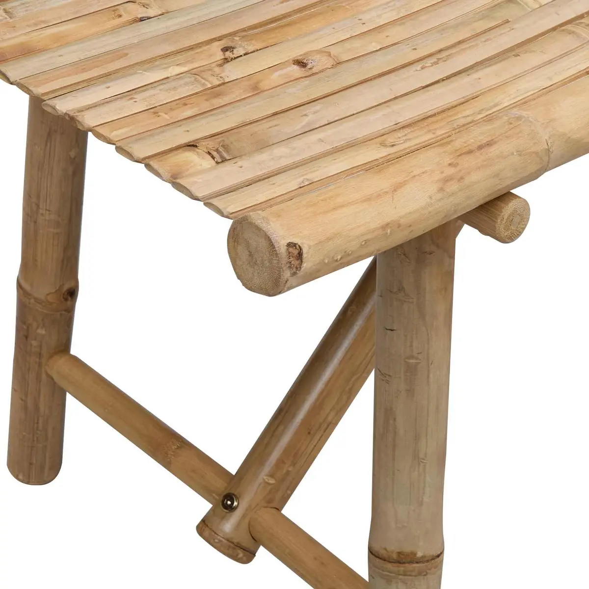 Bamboo Garden Bench Outdoor Patio Seating Curved Modern Design Natural Brown