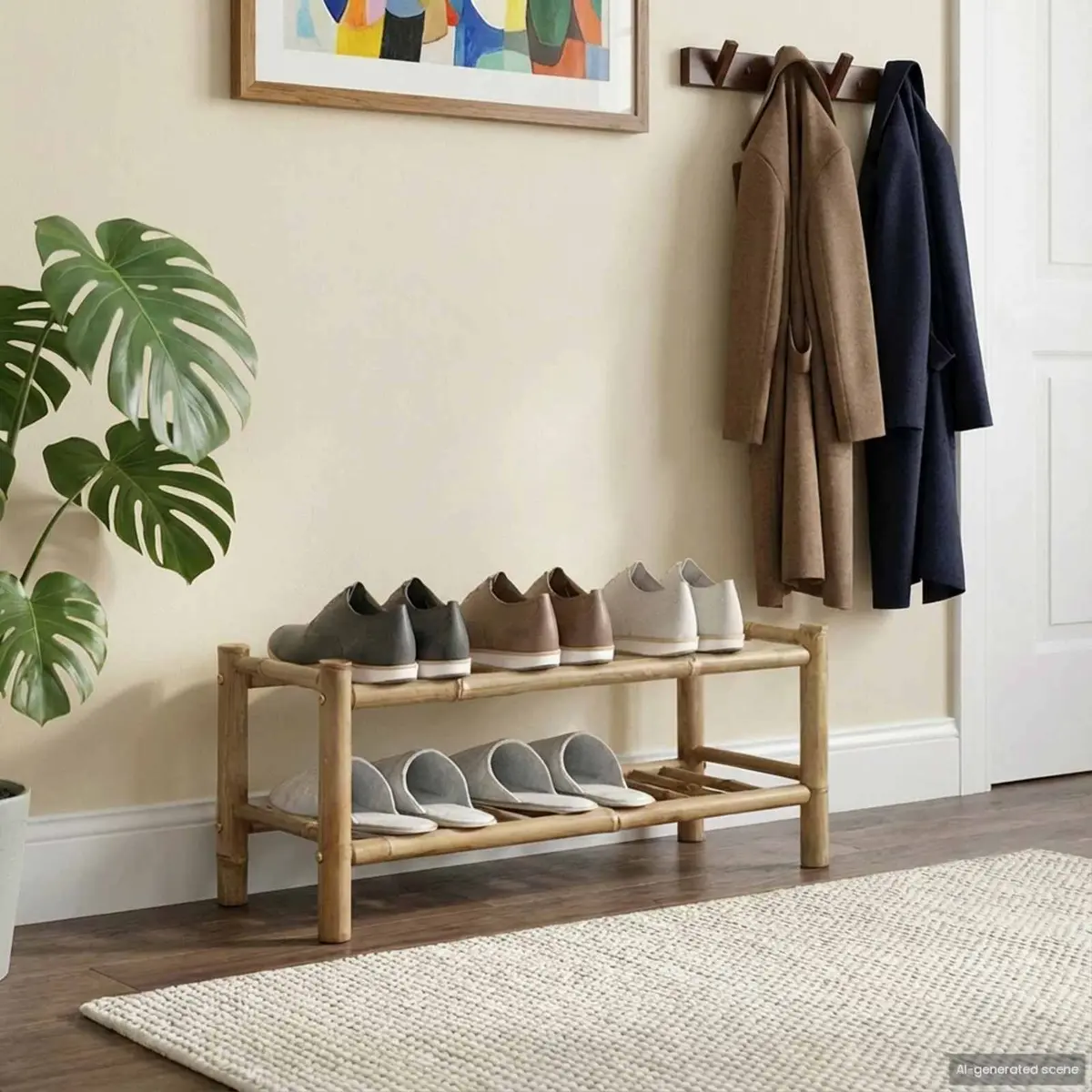 Shoe Rack Bamboo 68 x 28 x 30 cm Natural Brown