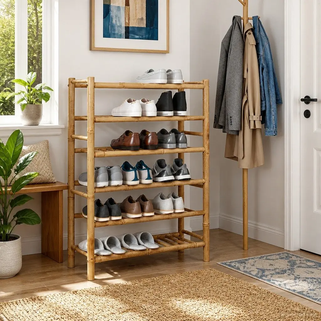 Shoe Rack Bamboo 68 x 28 x 96 cm Brown