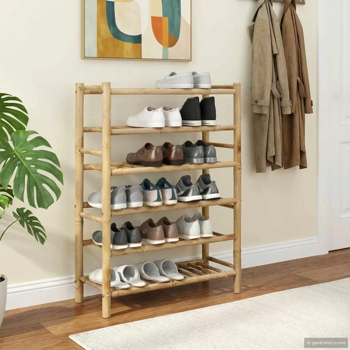 Shoe Rack Bamboo 68 x 28 x 96 cm Brown