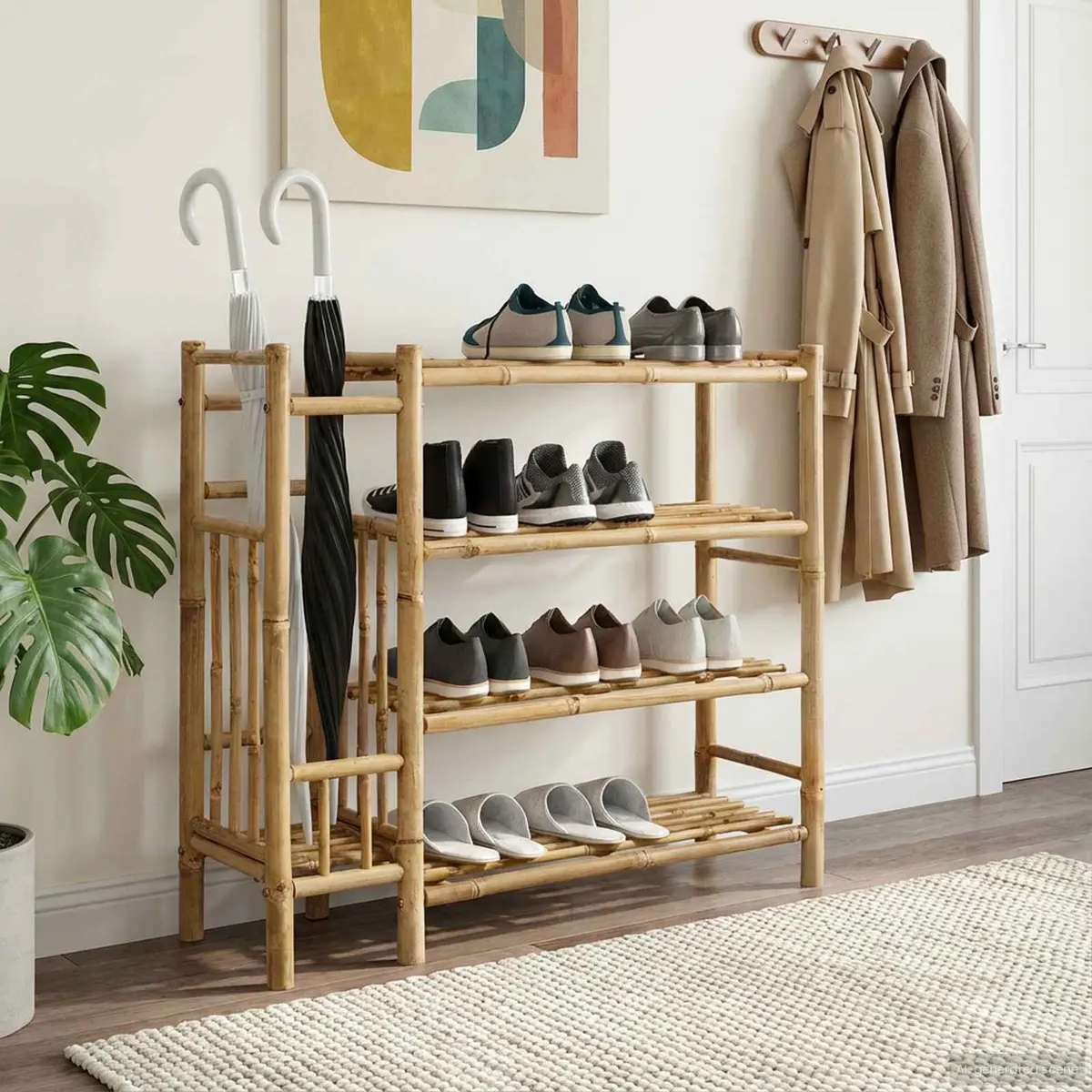 Shoe Rack Bamboo 88 x 27 x 80 cm Brown