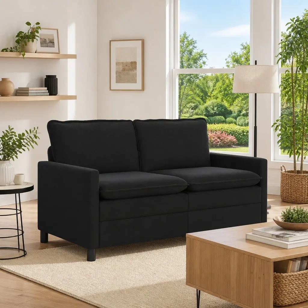 Black Velvet Sofa for Contemporary Living Rooms