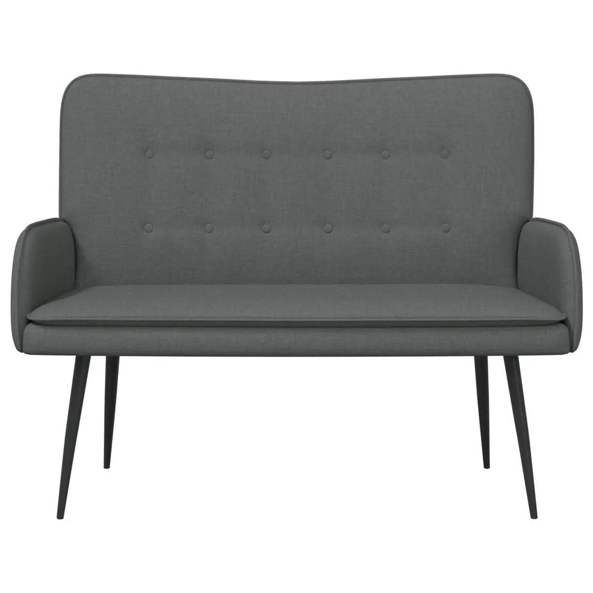 Grey Fabric 2-Seater Sofa with Button-Tufting