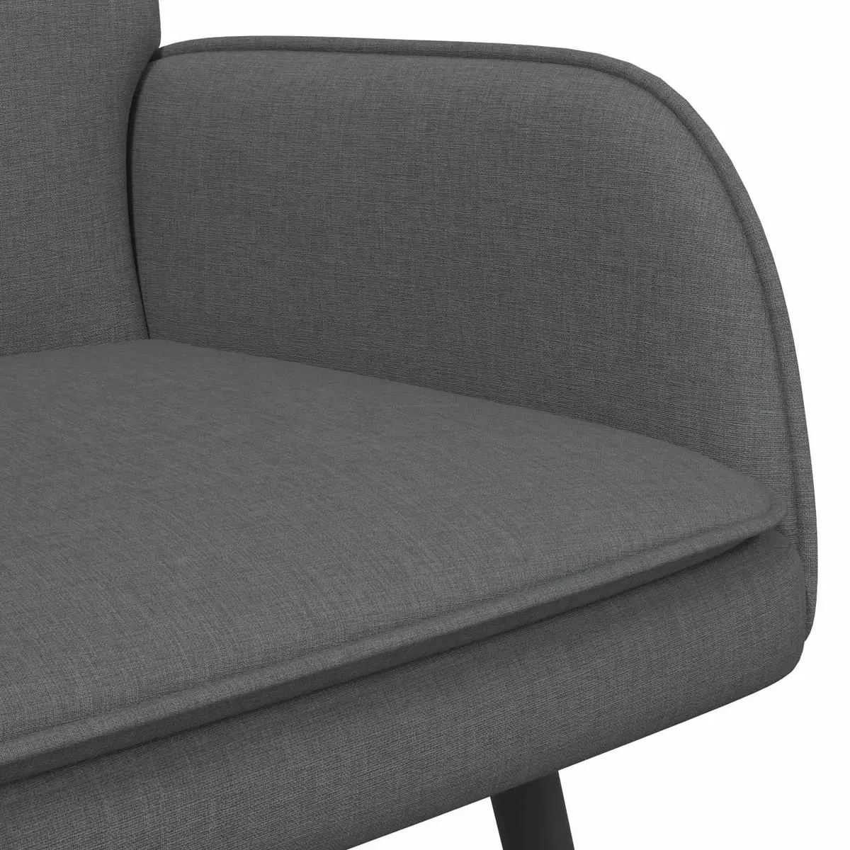 Grey Fabric 2-Seater Sofa with Button-Tufting