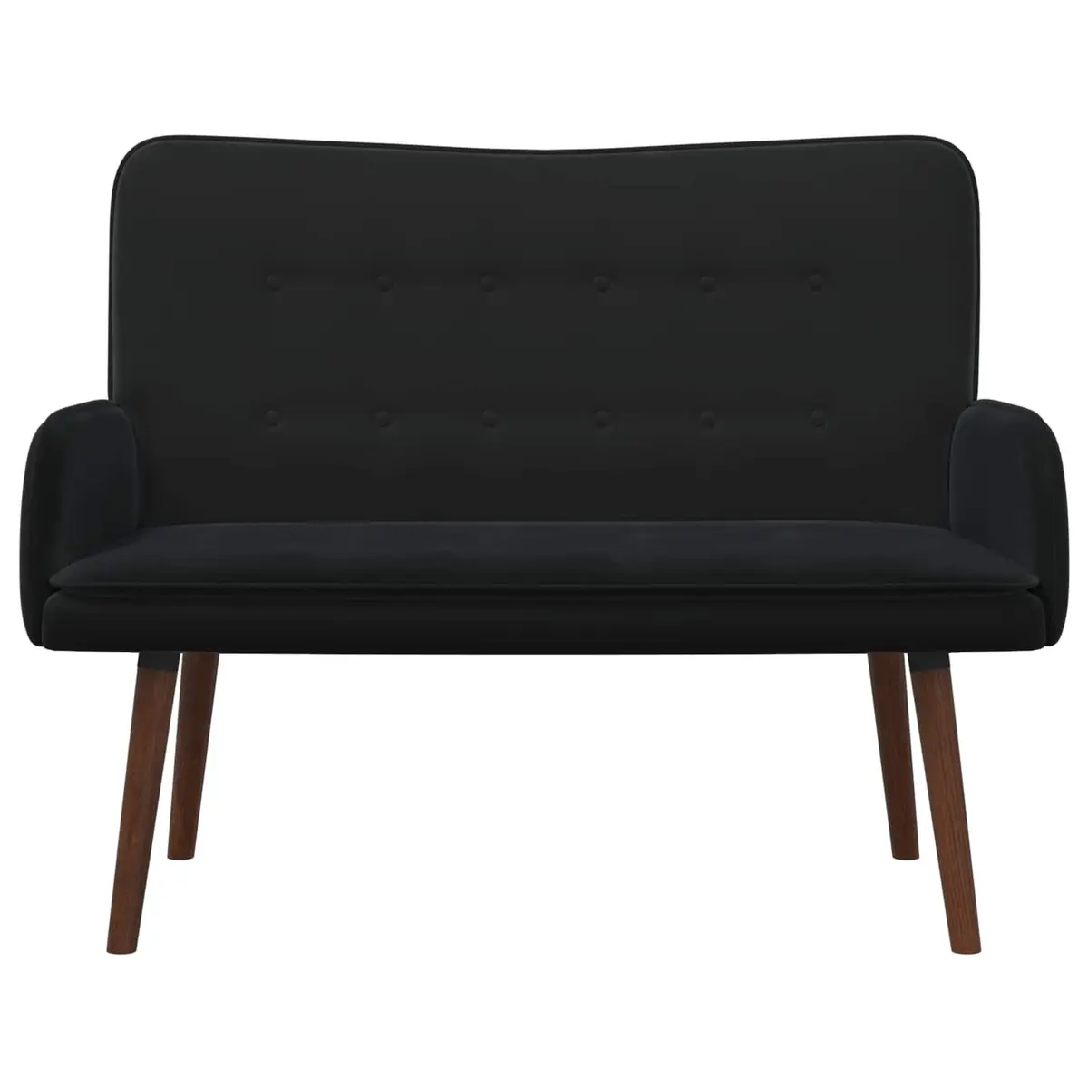 2-Seater Sofa Velvet Black 115x61x87cm