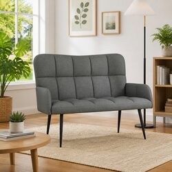 Compact Dark Grey 2-Seater Sofa for Living Spaces
