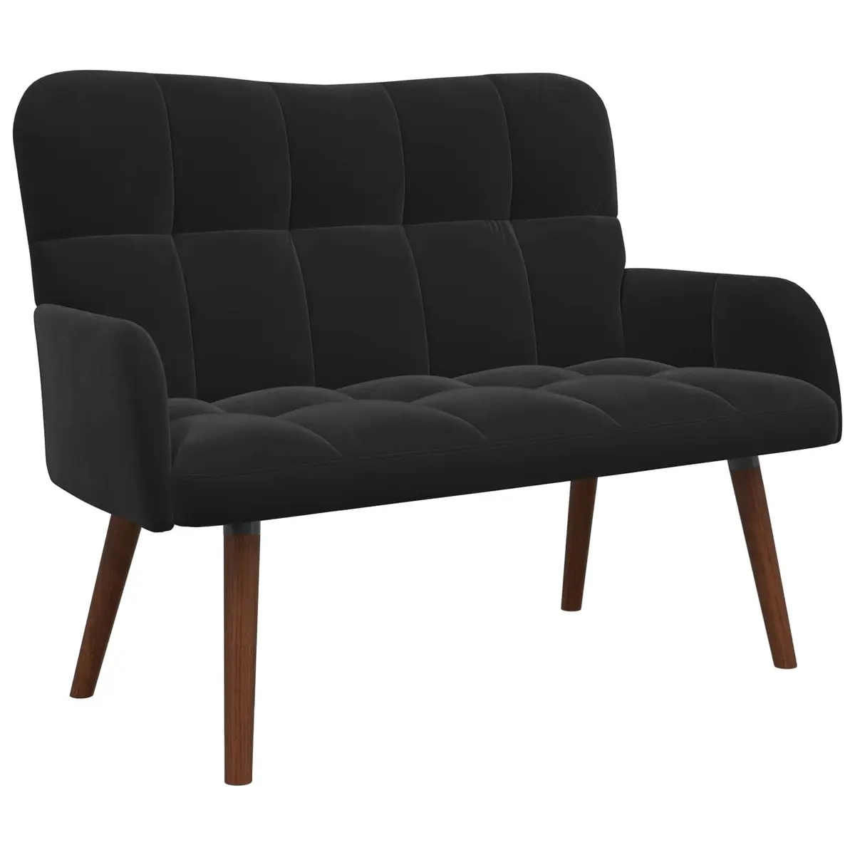 2-Seater Sofa Black Velvet Modern Living Room Bedroom Furniture 115x61x87cm