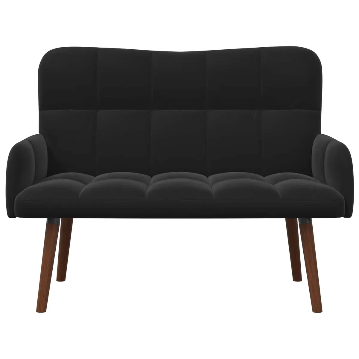 2-Seater Sofa Black Velvet Modern Living Room Bedroom Furniture 115x61x87cm
