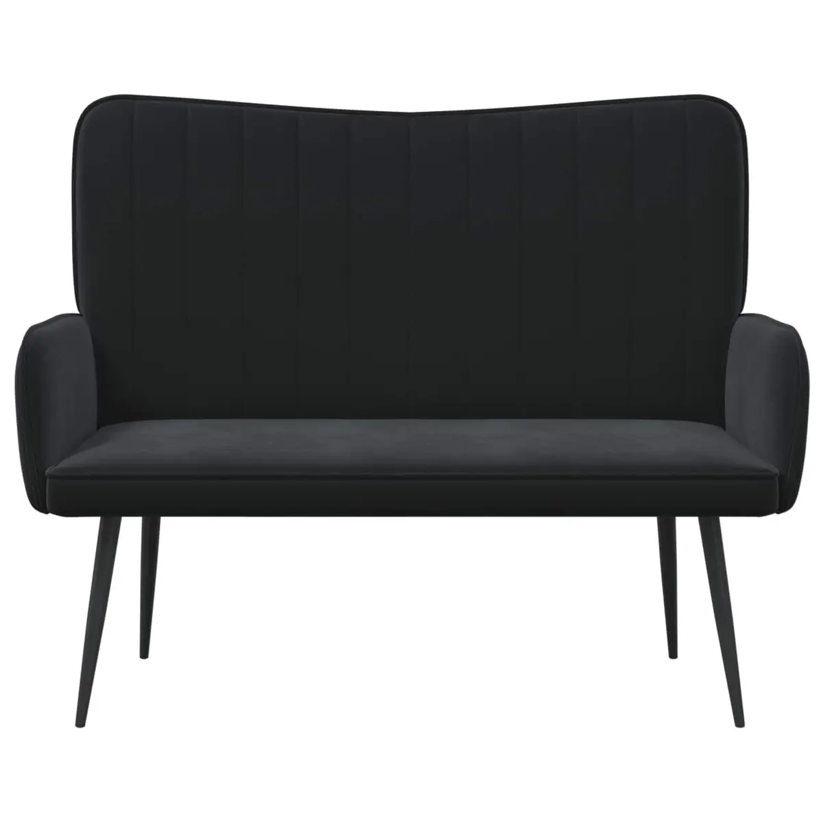 2-Seater Sofa Velvet Black 115x61x87cm