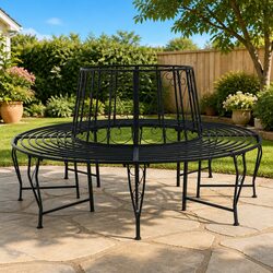 Stylish Steel Tree Bench for Outdoor Relaxation 160cm