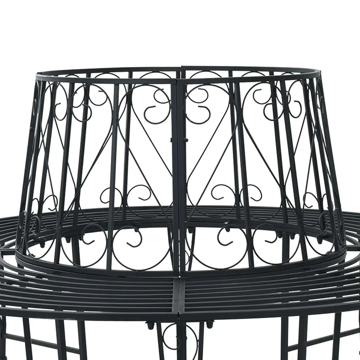 Tree Bench Steel 160cm Black