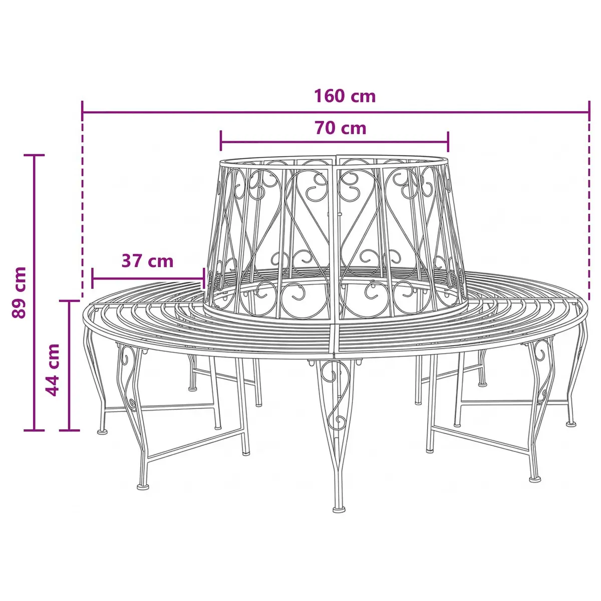 8-Seater Round Tree Bench for Outdoor Spaces