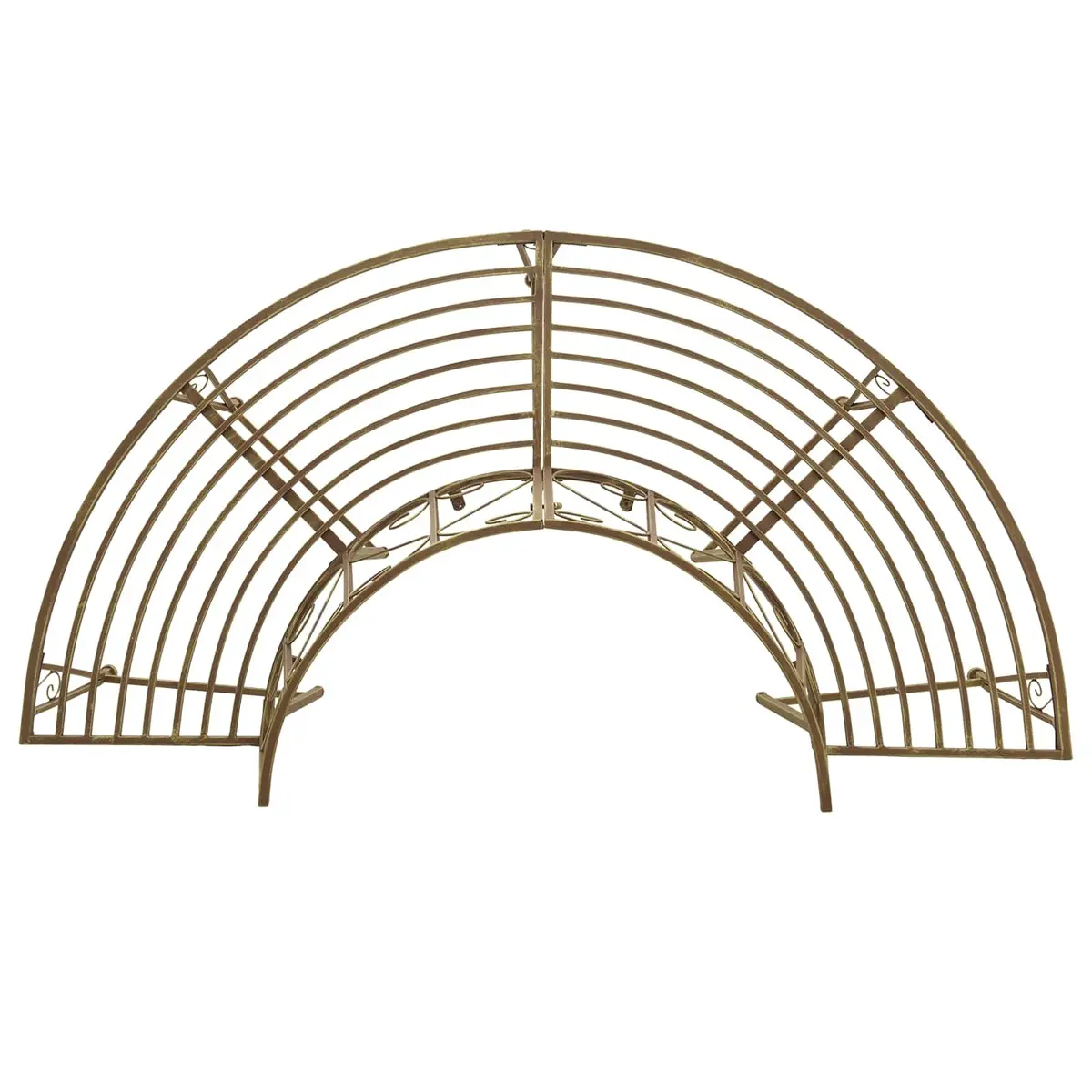 Outdoor Tree Bench Steel Frame 160x80x89cm Antique Brown 4-Seater Garden Furniture