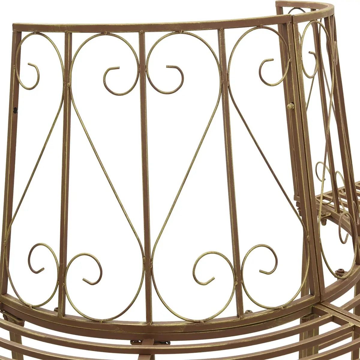 Outdoor Tree Bench Steel Frame 160x80x89cm Antique Brown 4-Seater Garden Furniture