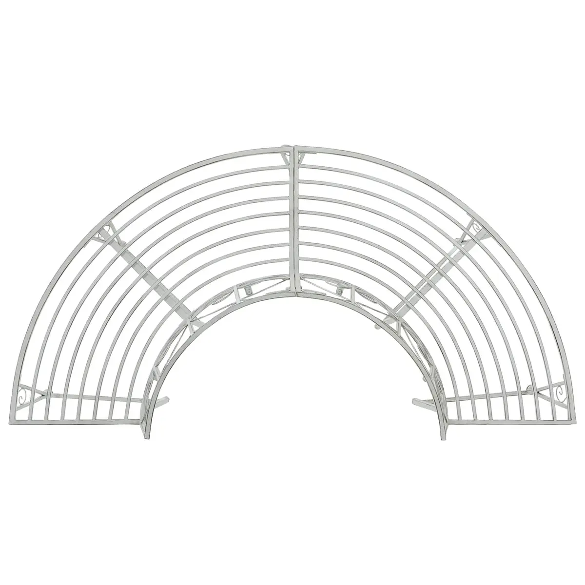 Outdoor Tree Bench for 4, Antique White Finish