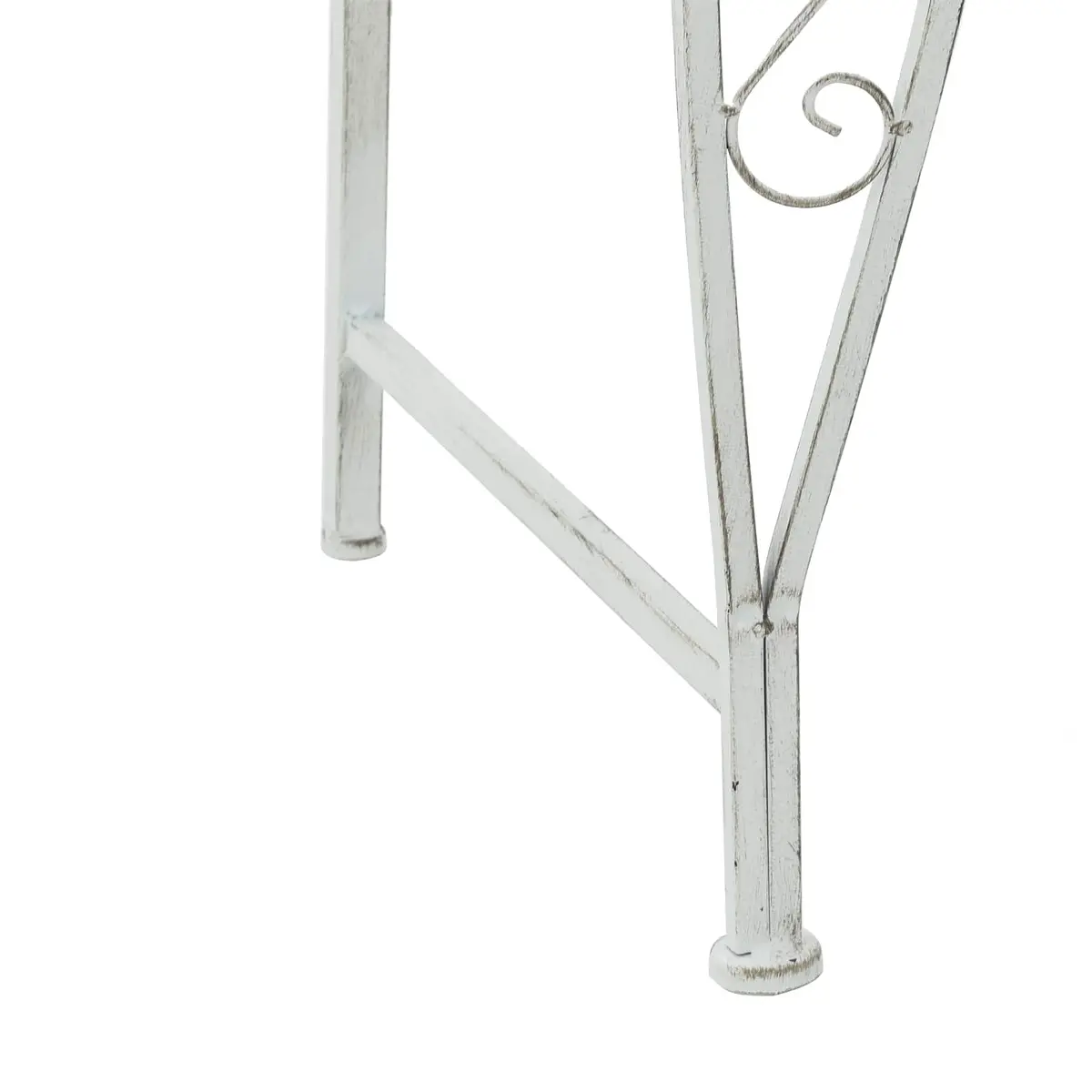 Outdoor Tree Bench for 4, Antique White Finish