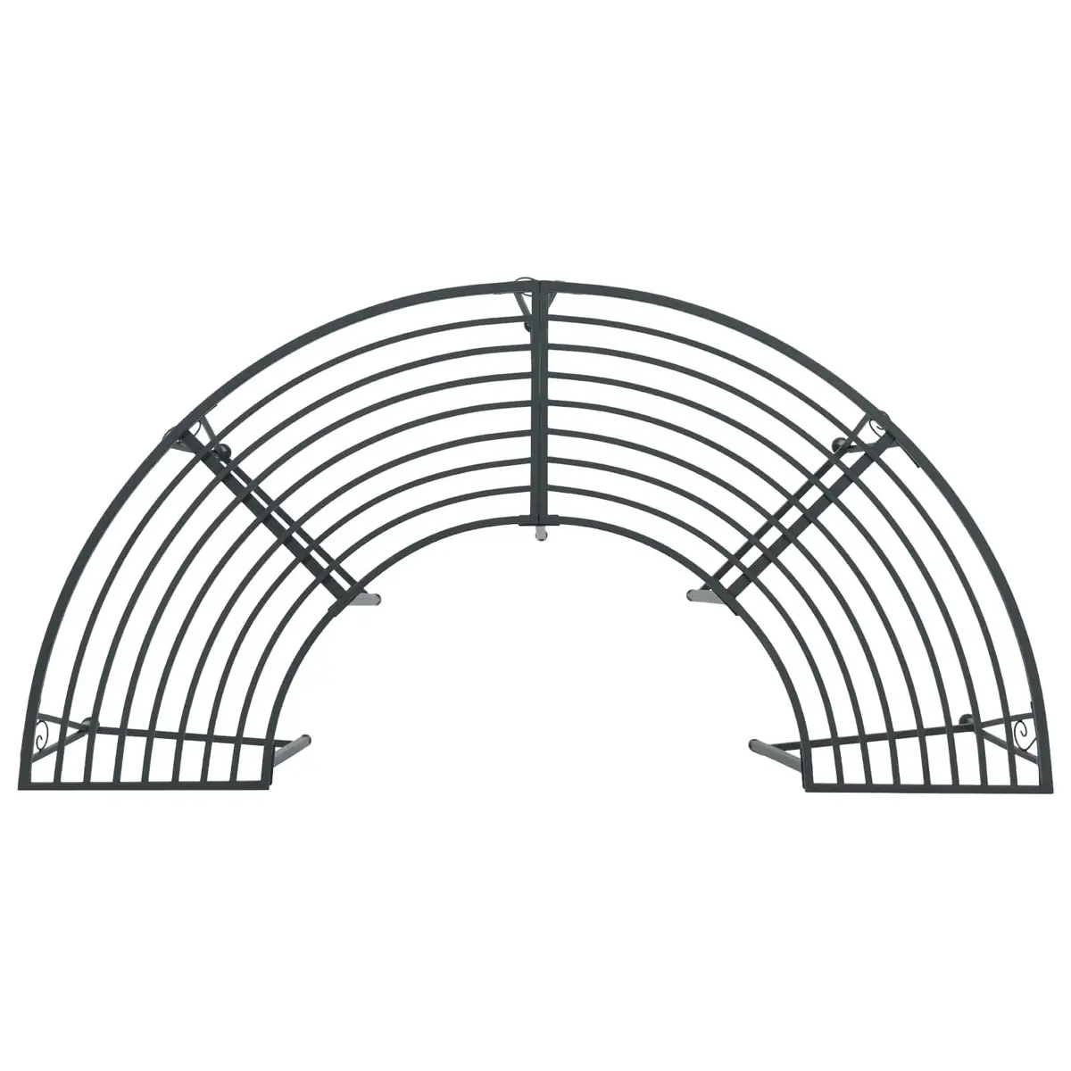 Grey Steel Frame 4-Seater Tree Bench