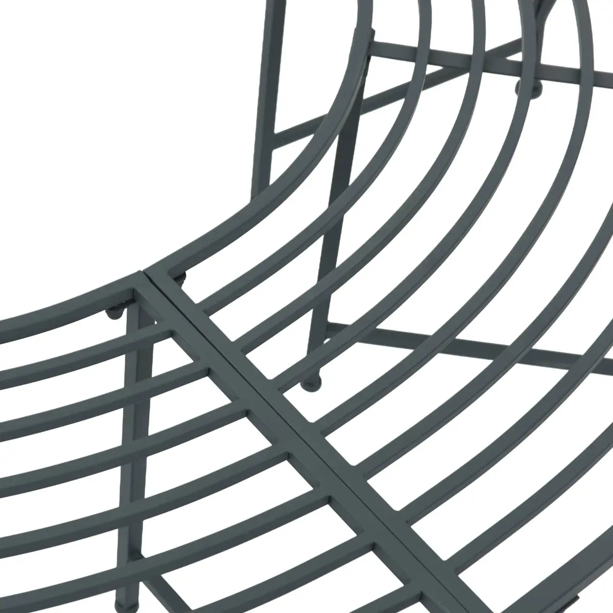 Grey Steel Frame 4-Seater Tree Bench