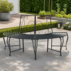 Sturdy 4-Seater Circular Tree Bench for Outdoors