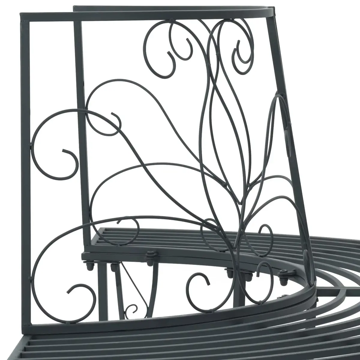Tree Bench Steel 160x80x89cm Matte Grey 4-Seater Outdoor Garden Circular Wrap-Around Furniture