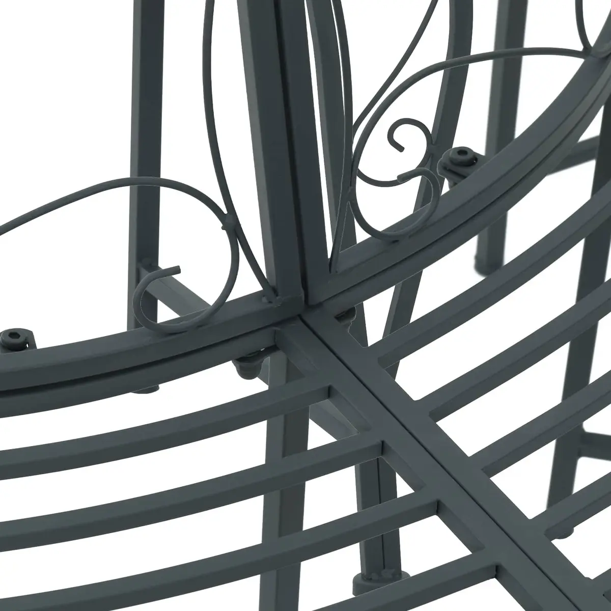 Tree Bench Steel Frame 160cm Grey 4-Seater Circular Outdoor Garden Seating