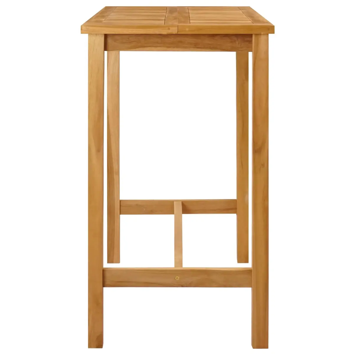 Solid Teak Outdoor Bar Table with Slatted Top