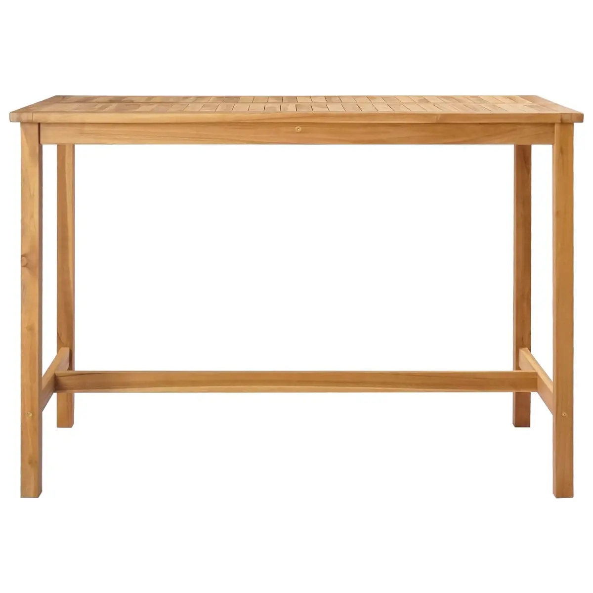 Outdoor Bar Table Solid Teak Wood Slatted Top Footrest Brown 150x75x105 cm