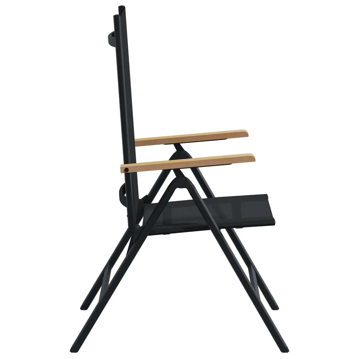 Reclining Outdoor Chair Aluminium Textilene 58x73x111.5cm Black 2 Piece