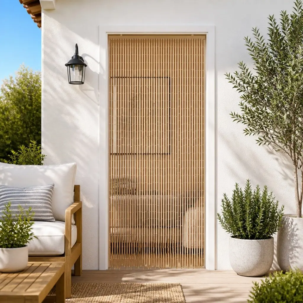 Multicolour Bamboo Insect Door Curtain 90 x 200 cm