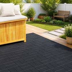 6pcs Durable Black Stepping Stones for Garden Pathways
