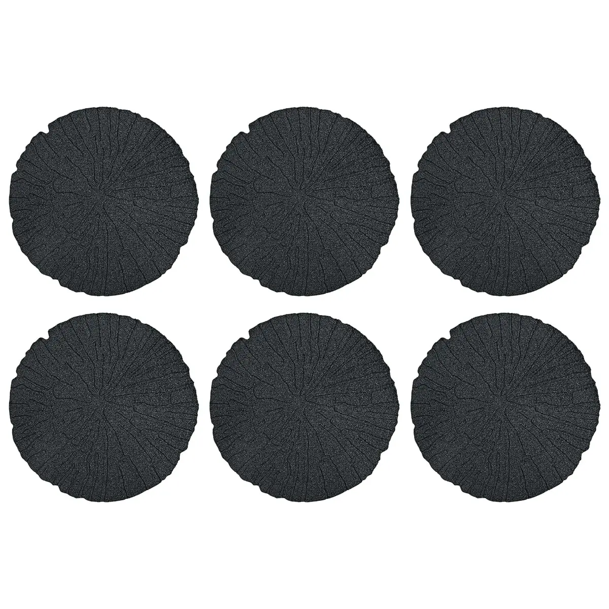 Stepping Stone 6 pcs Black Ø 45 x 1.8 cm Rubber Garden Outdoor Path Walkway