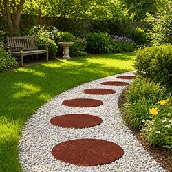 45cm Red Garden Stepping Stones 6 Pack for Outdoor Paths