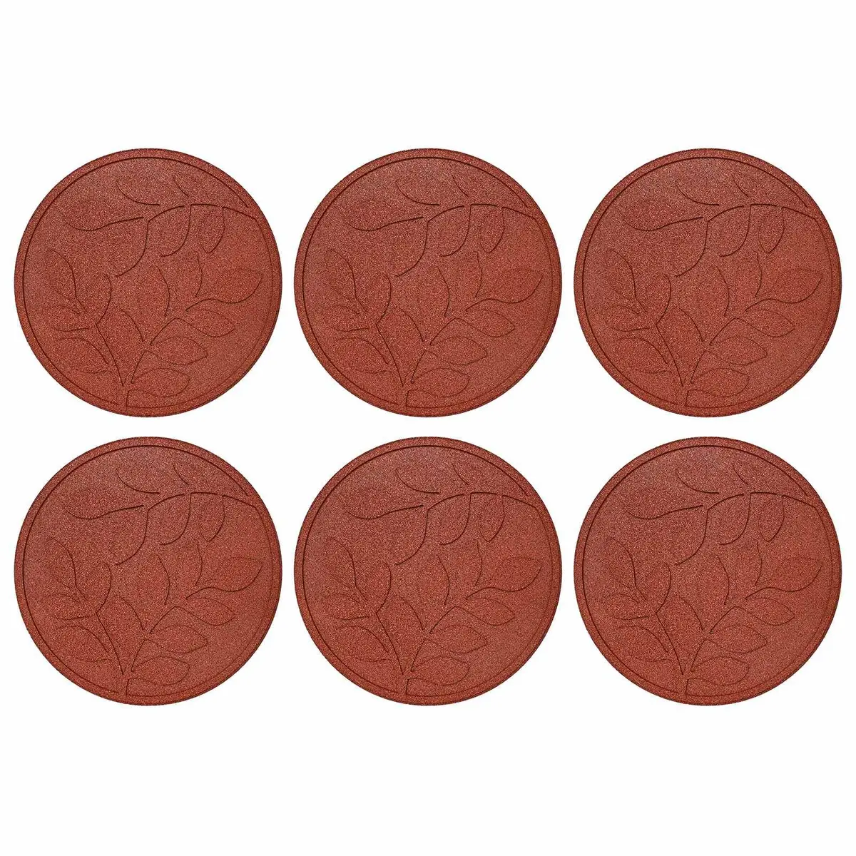 Red Round Garden Pathway Rubber Stepping Stones