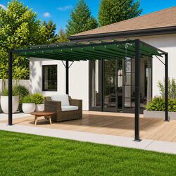 Premium Gazebo with Adjustable Louvered Roof 3 x 4 m
