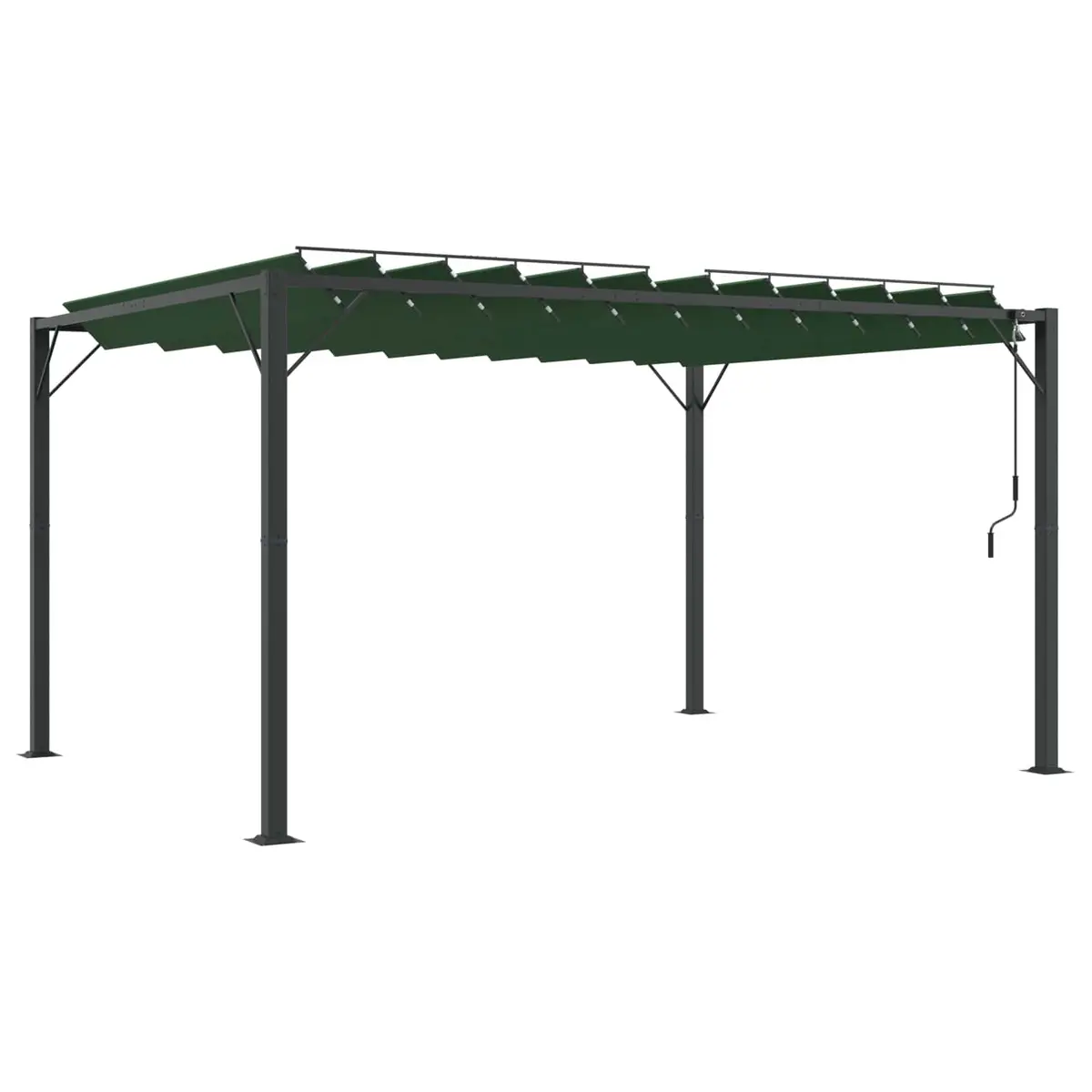 Gazebo Aluminium 3 x 4 m Green Adjustable Louvered Roof Outdoor Garden Patio Canopy