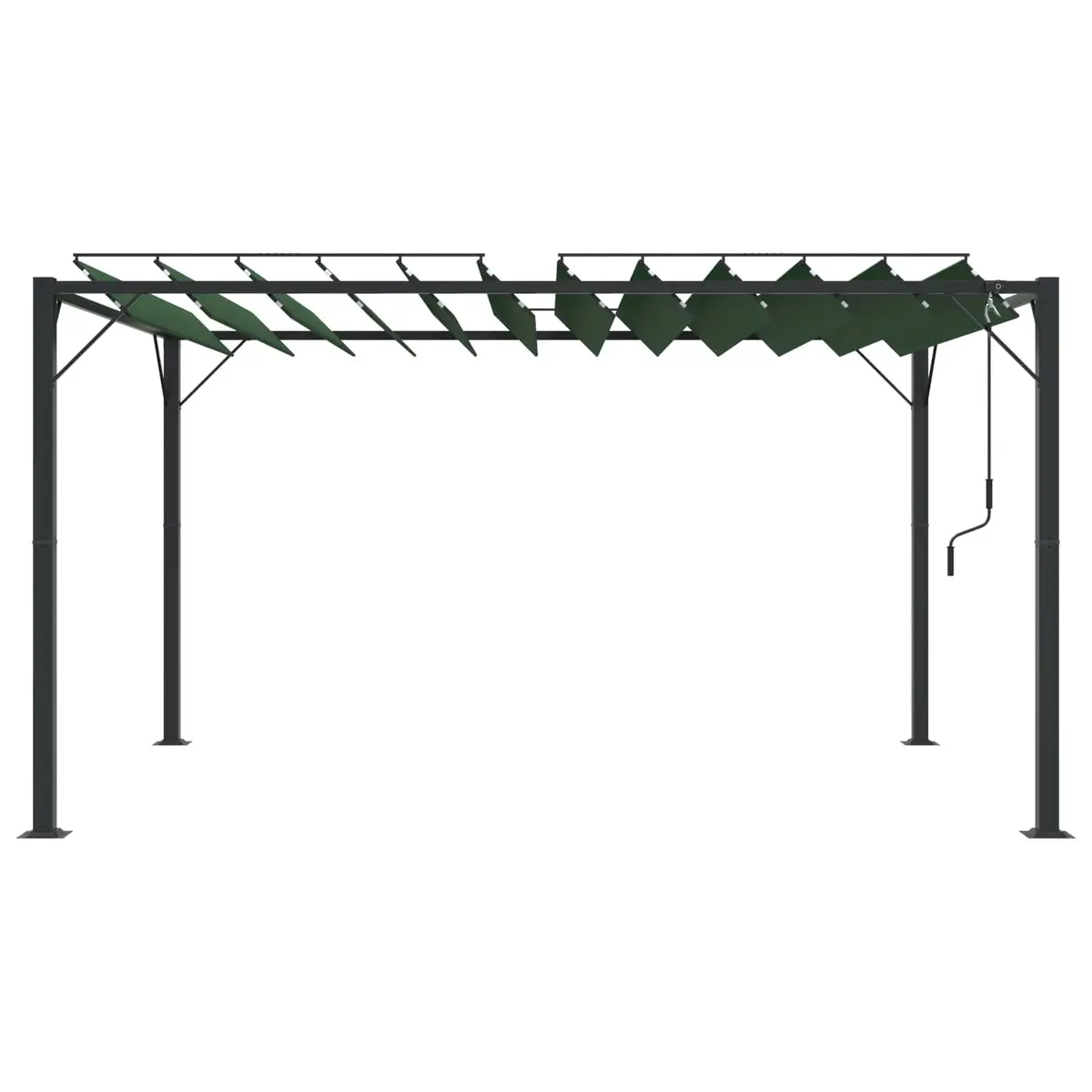 Gazebo Aluminium 3 x 4 m Green Adjustable Louvered Roof Outdoor Garden Patio Canopy
