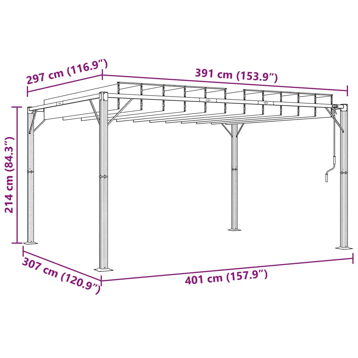Gazebo Aluminium 3 x 4 m Green Adjustable Louvered Roof Outdoor Garden Patio Canopy