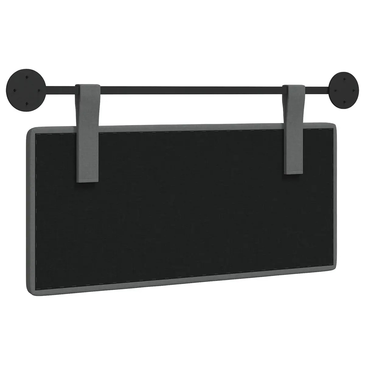 Dark Grey Wall-Mounted Fabric Headboard