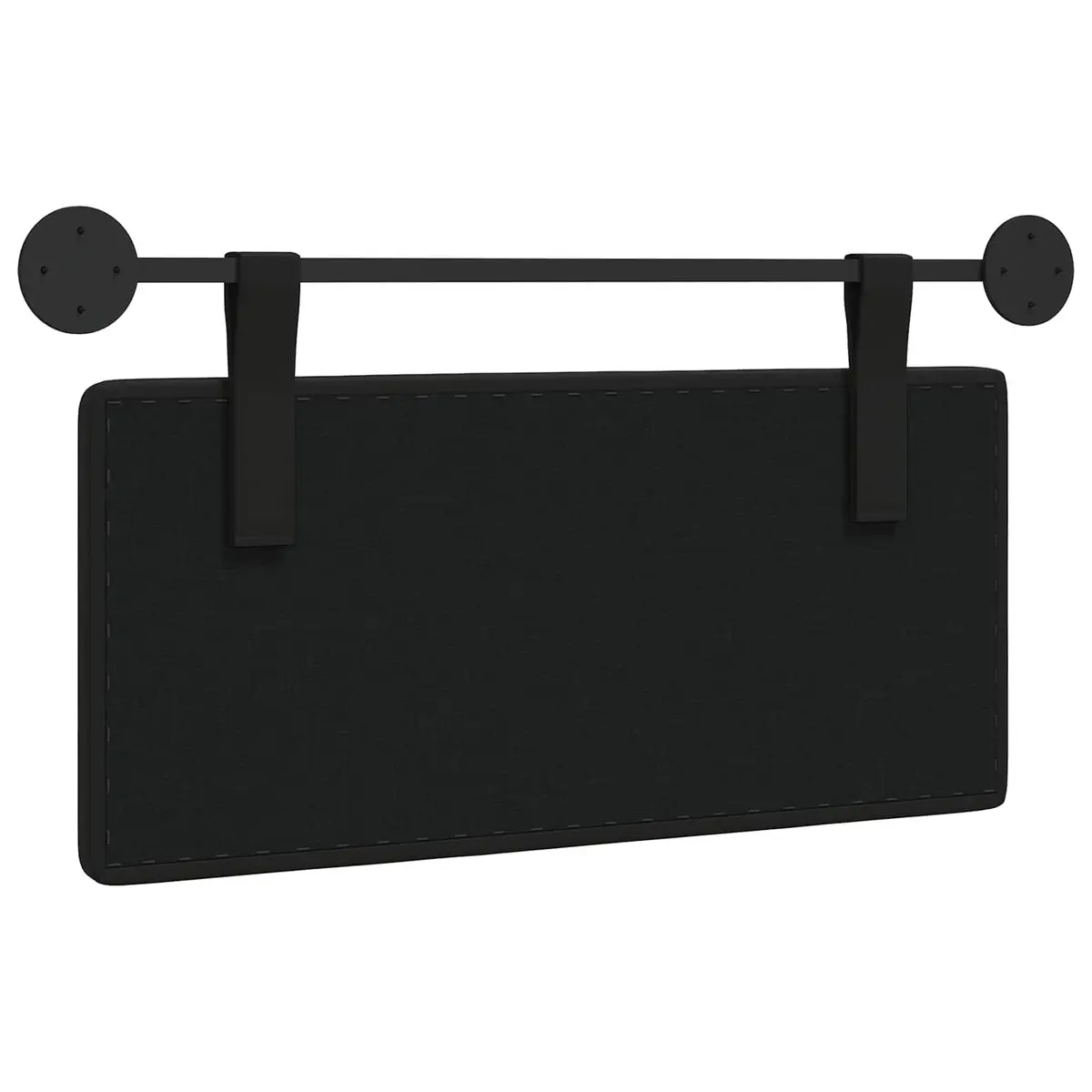 Black Faux Leather Wall-Mounted Headboard