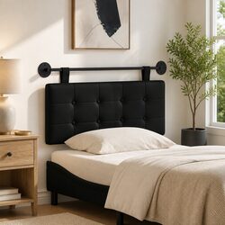 Modern Black Hanging Headboard with Durable Design