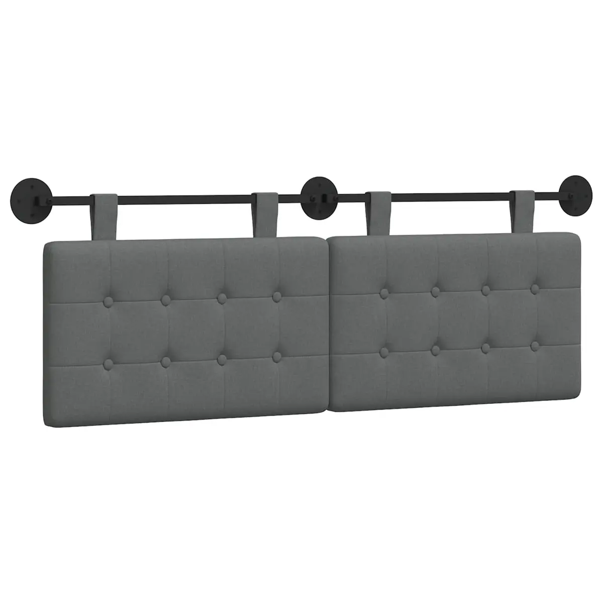 Hanging Headboard Grey Fabric Wall Mount Bedroom Upholstered Modern Design