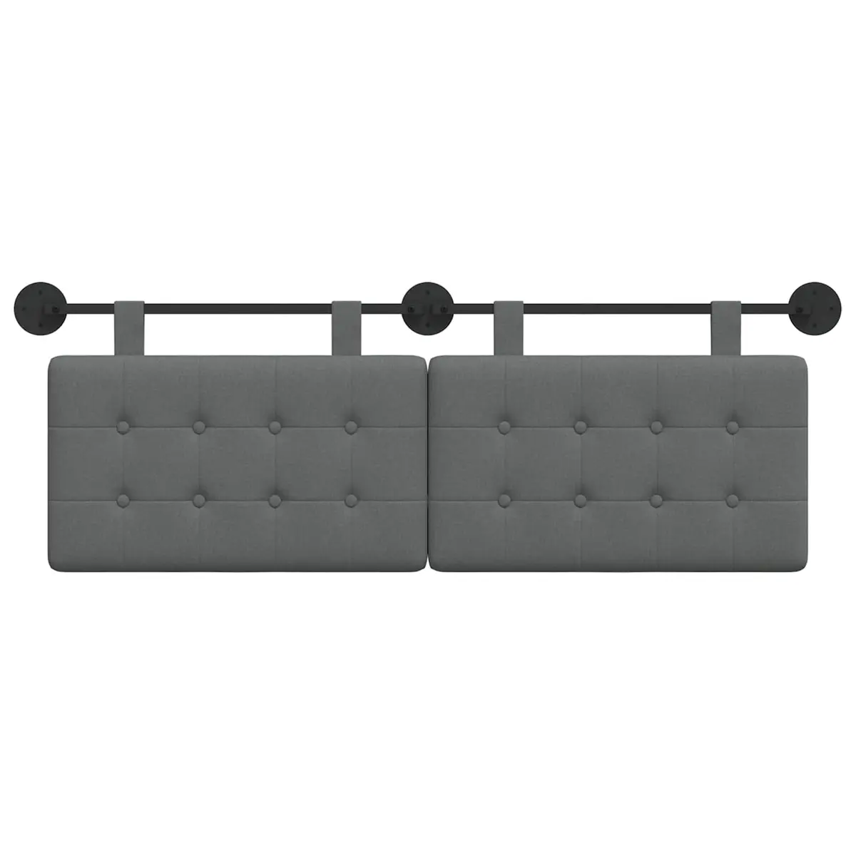 Hanging Headboard Grey Fabric Wall Mount Bedroom Upholstered Modern Design