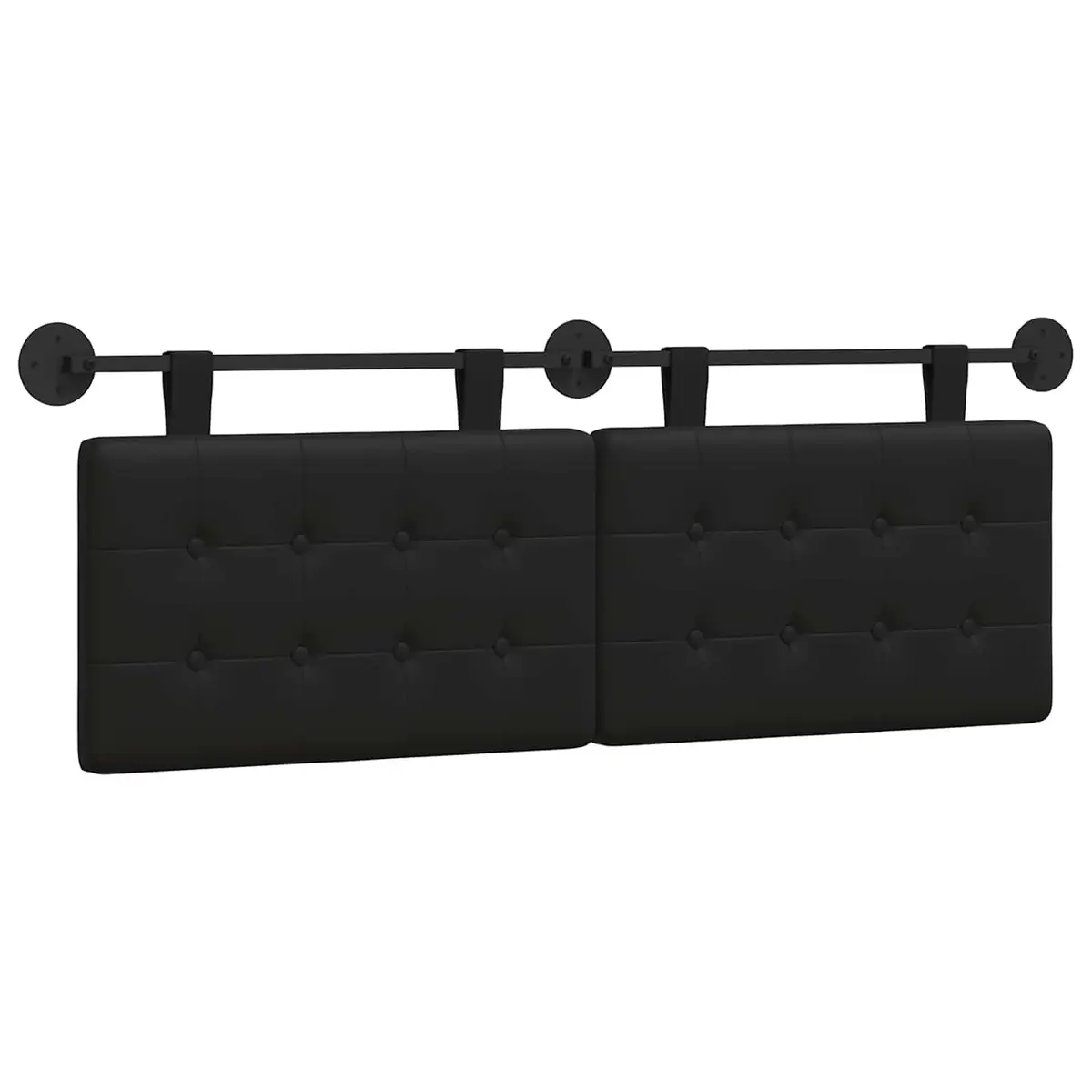 Black Wall-Mounted Headboard with Padded Comfort