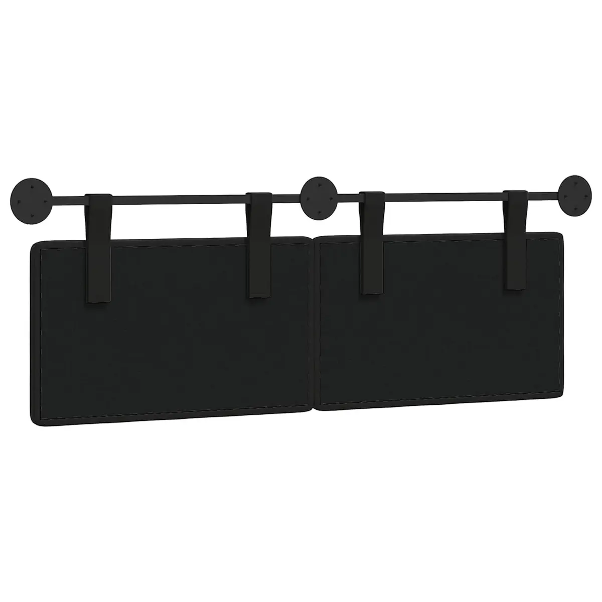 Black Wall-Mounted Headboard with Padded Comfort