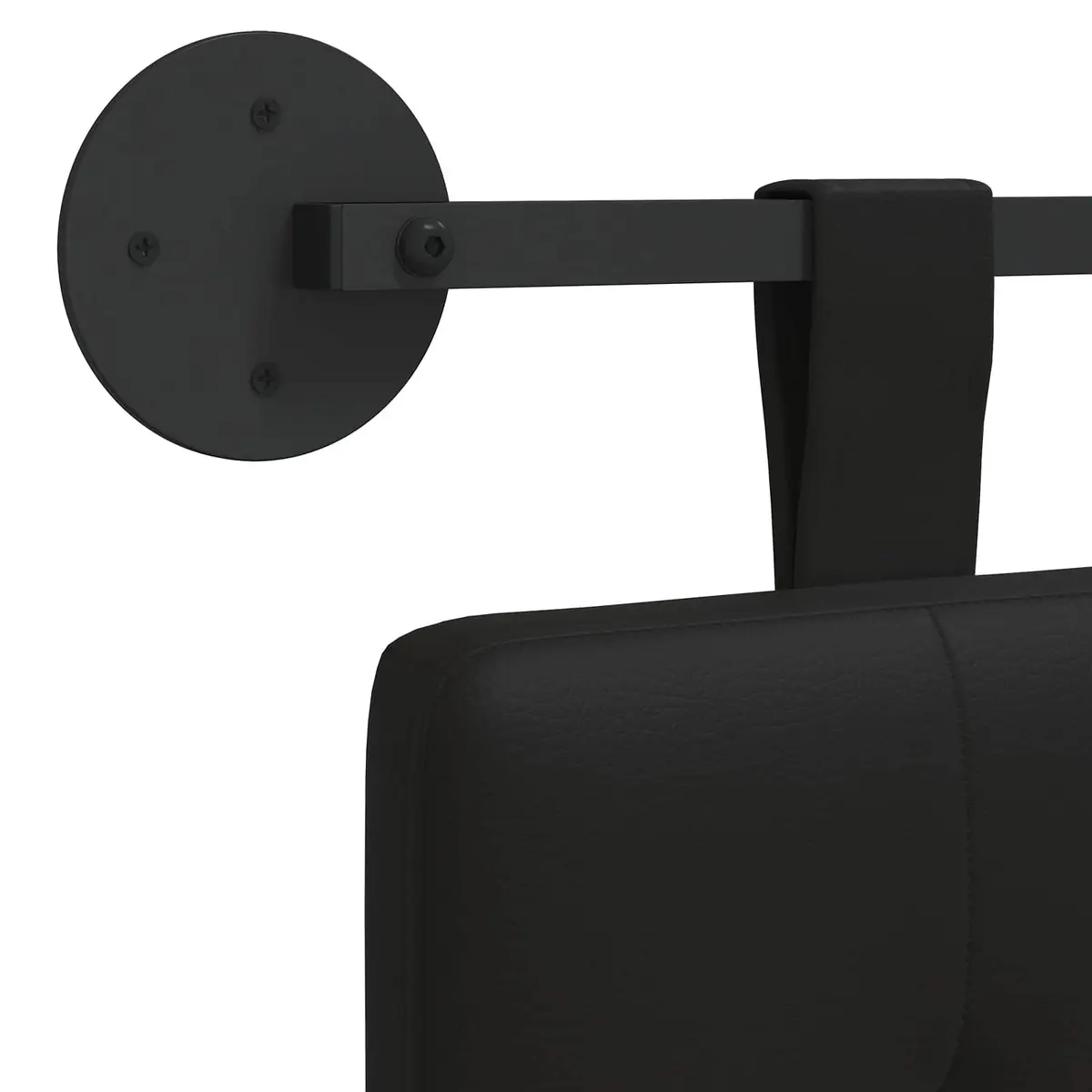 Black Wall-Mounted Headboard with Padded Comfort