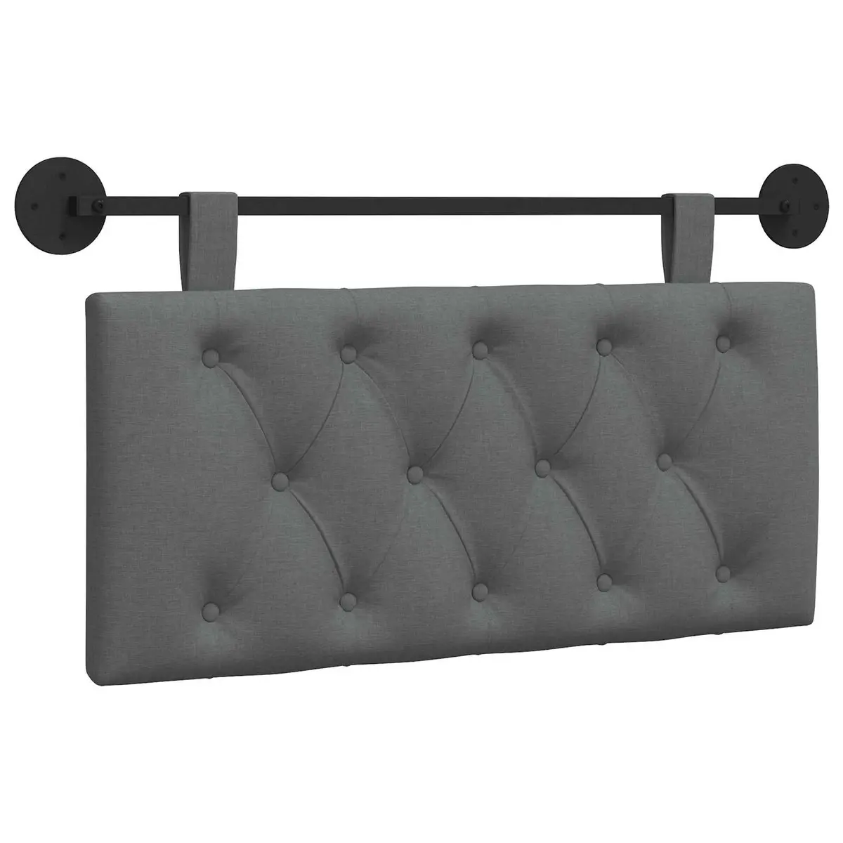 Grey Fabric Wall-Mounted Hanging Headboard