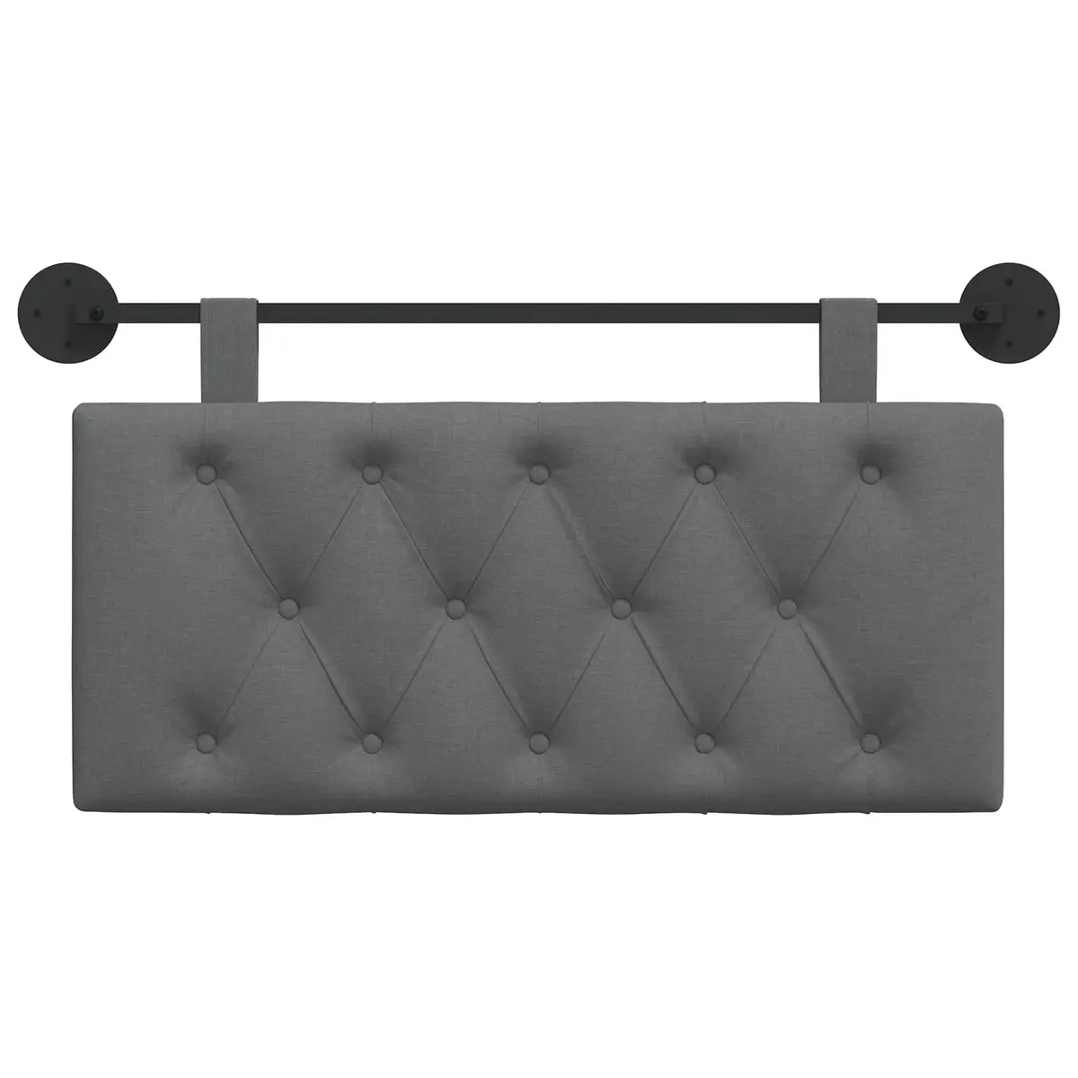 Grey Fabric Wall-Mounted Hanging Headboard