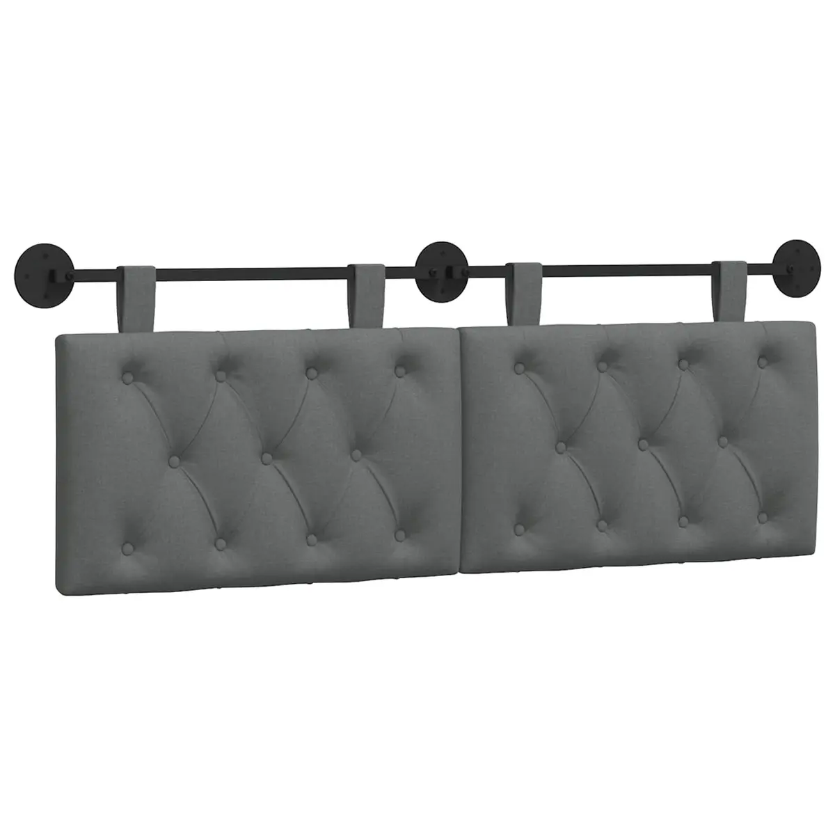 Grey Fabric Hanging Headboard for Wall Mounting